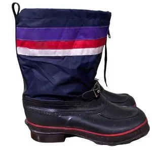 Vintage Streel Shank Winter Snowmobile Boots Mens Vtg Steel Shank Winter Snowmobile Snow Boots Navy Size  main image 4